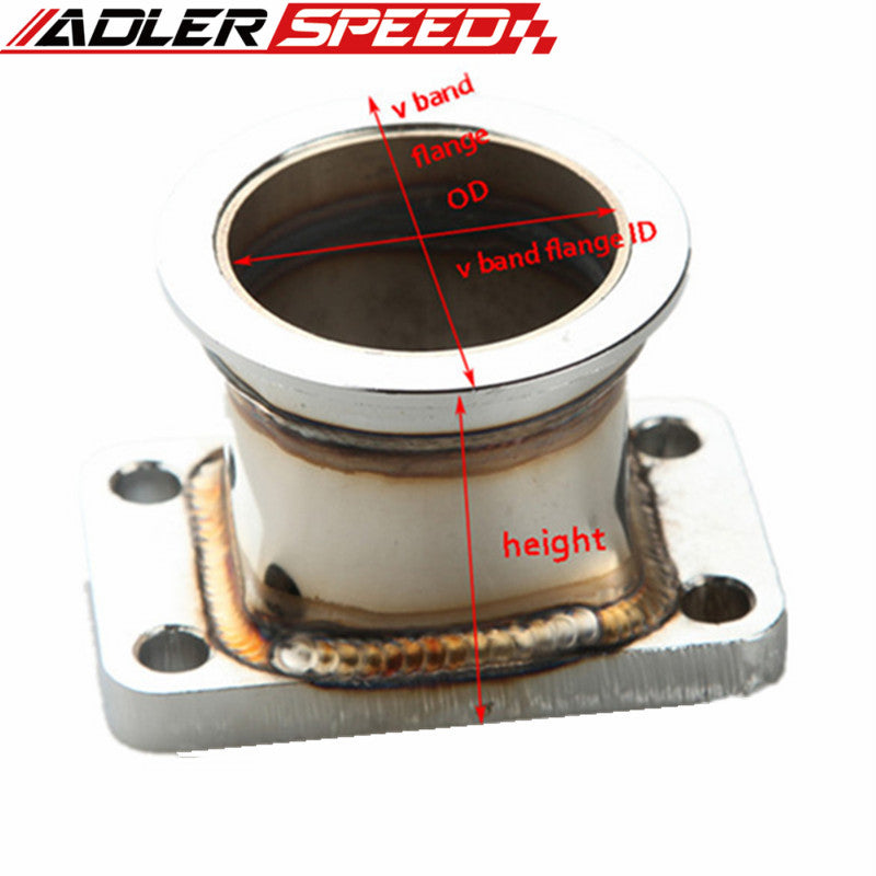 Mild Steel Adaptor For T3 4Bolt To 2.5" V Band Flange Fit For Toyota Acura Honda