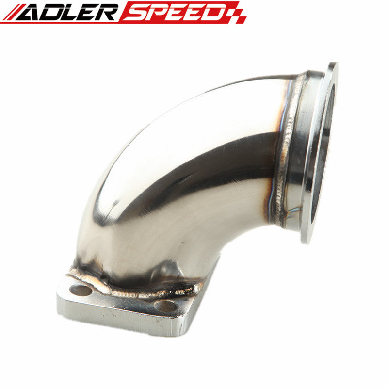 Stainless Steel 3.0" V-Band T3 Turbo Exhaust 90 Degree Elbow Adapter Flange