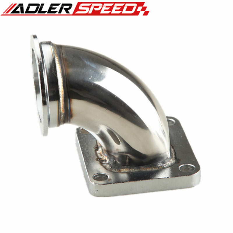US SHIP CNC T4 Turbo Exhaust Flange to 2.5" ID V-Band Flange 90 Degree Elbow Adapter