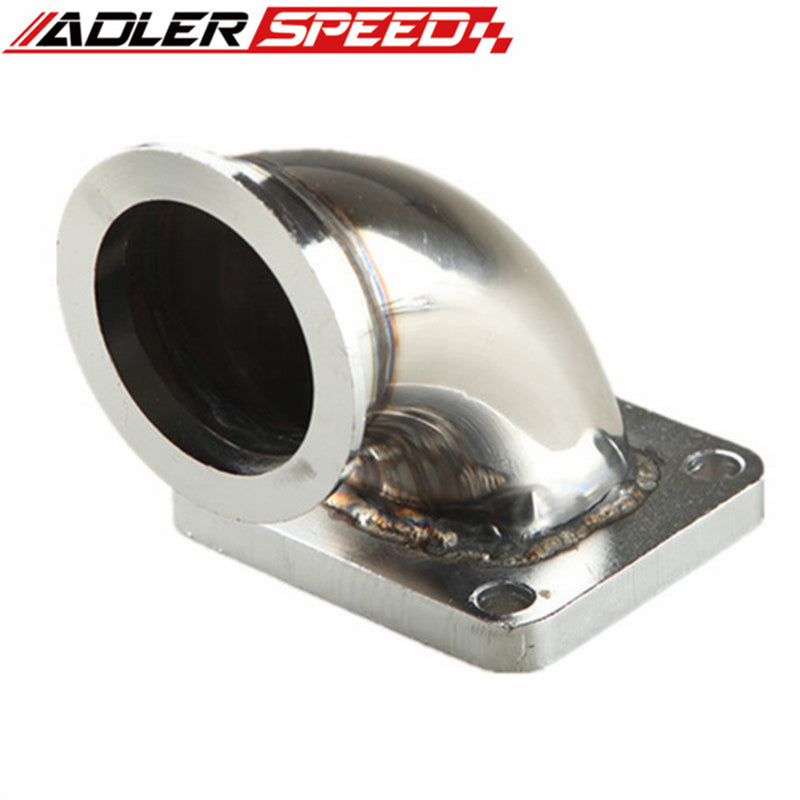 US SHIP CNC T4 Turbo Exhaust Flange to 2.5" ID V-Band Flange 90 Degree Elbow Adapter