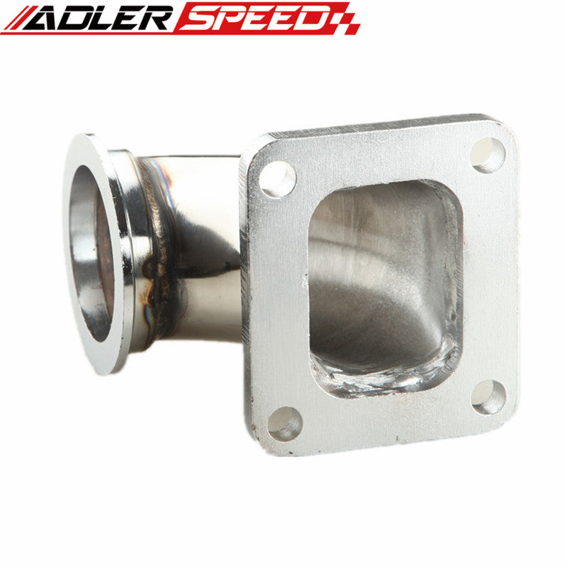 Stainless Steel 2.5" V-Band T4 Turbo Exhaust 90 Degree Elbow Adapter Flange