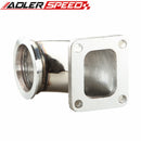US SHIP  Stainless Steel 3" V-Band To T4 Turbo Exhaust 90 Degree Elbow Adapter Flange
