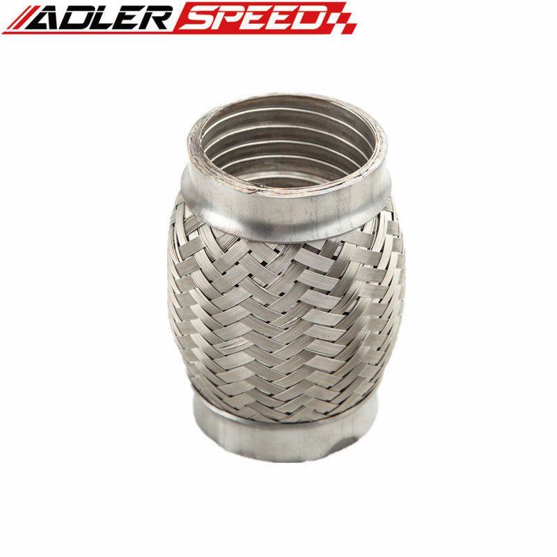 1.75"/ 2"/2.25"/ 2.5"/3"/ 3.5“/4“ ID Exhaust Flex Pipe 4"/6"/8"/10" Length Stainless Steel Coupling Interlock