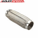 1.75"/ 2"/2.25"/ 2.5"/3"/ 3.5“/4“ ID Exhaust Flex Pipe 4"/6"/8"/10" Length Stainless Steel Coupling Interlock