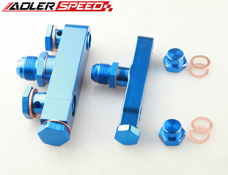 Twin Bosch 044 Fuel Pump Billet Bracket Clamp Assembly Kit Aluminum Blue