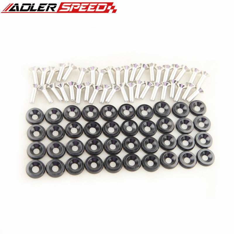 40PCS Black Billet Aluminum Fender/ Bumper Washer/ Bolt Engine Bay Dress Up Kit