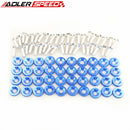 40pcs Billet Aluminum Blue Fender/ Bumper Washer/ Bolt Engine Bay Dress Up Kit