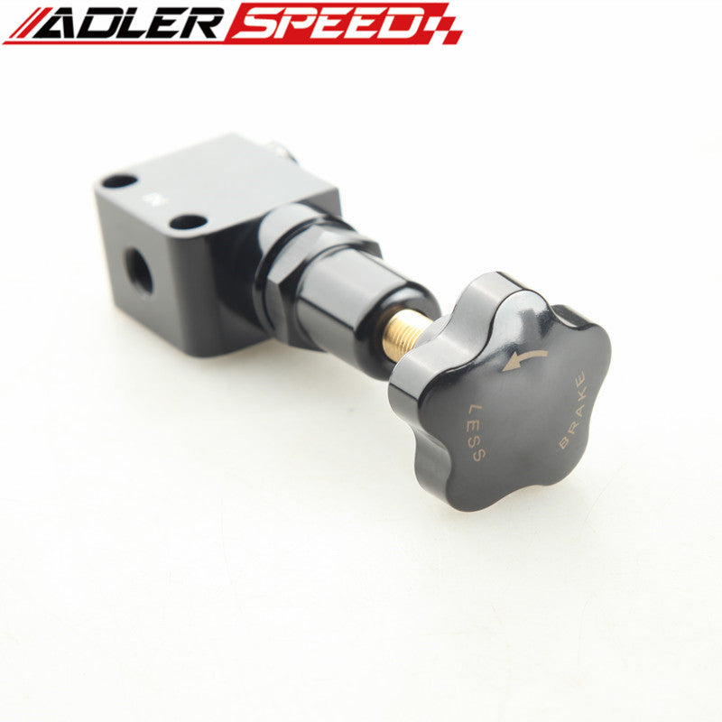 ADLER SPEED Billet Aluminum Adjustable Brake Proportioning Valve Black