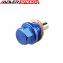 BLUE M14 X 1.5" ENGINE MAGNETIC OIL PAN DRAIN PLUG BOLT KIT WITH CRUSH WASHER