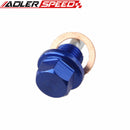 BLUE M14 X 1.5" ENGINE MAGNETIC OIL PAN DRAIN PLUG BOLT KIT WITH CRUSH WASHER