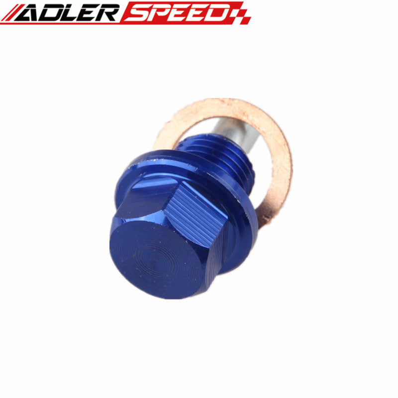 BLUE M14 X 1.5" ENGINE MAGNETIC OIL PAN DRAIN PLUG BOLT KIT WITH CRUSH WASHER