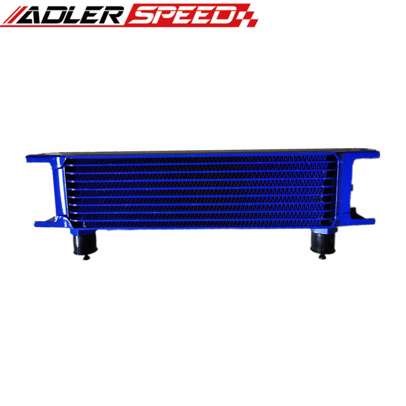 Universal 10 Row AN-10 AN10 Engine Transmission Oil Cooler Blue