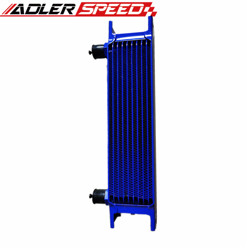 Universal 10 Row AN-10 AN10 Engine Transmission Oil Cooler Blue
