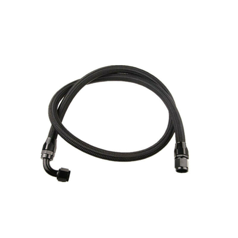 24" 90°10AN Nylon Braided Racing Performance Oil Fuel Coolant Line Hose Assembly