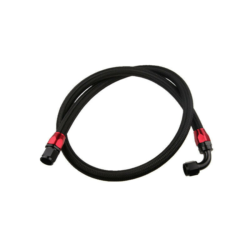 24" 90°10AN Nylon Braided Racing Performance Oil Fuel Coolant Line Hose Assembly