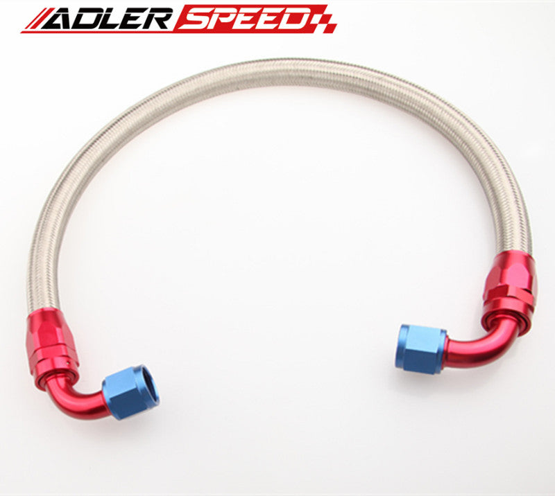 48" 90° 10AN SS Braided Racing Performance Oil Fuel Coolant Line Hose Assembly