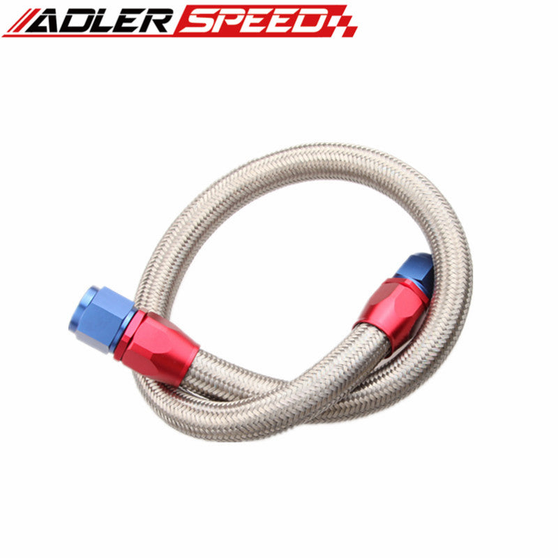 48" 6AN SS Braided Racing Performance Oil Fuel Coolant Line Hose Assembly