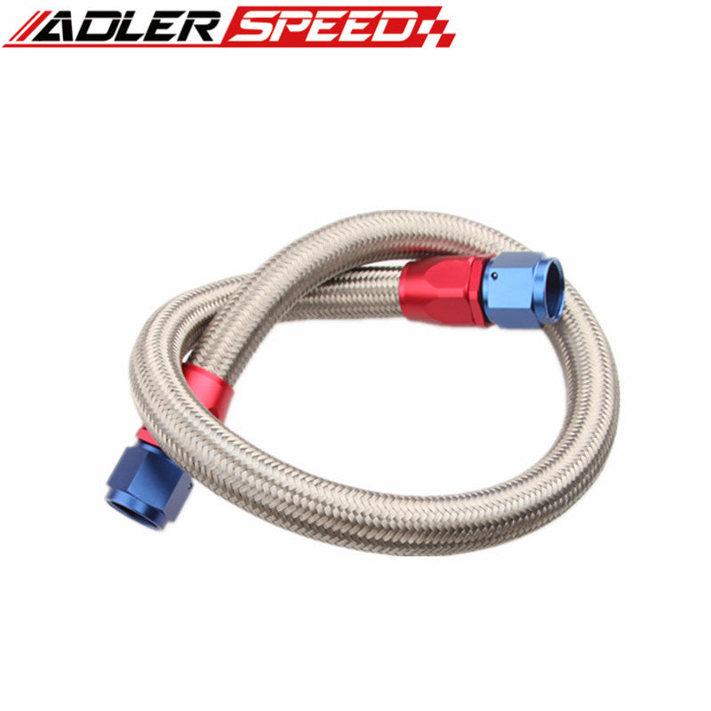 48" 6AN SS Braided Racing Performance Oil Fuel Coolant Line Hose Assembly