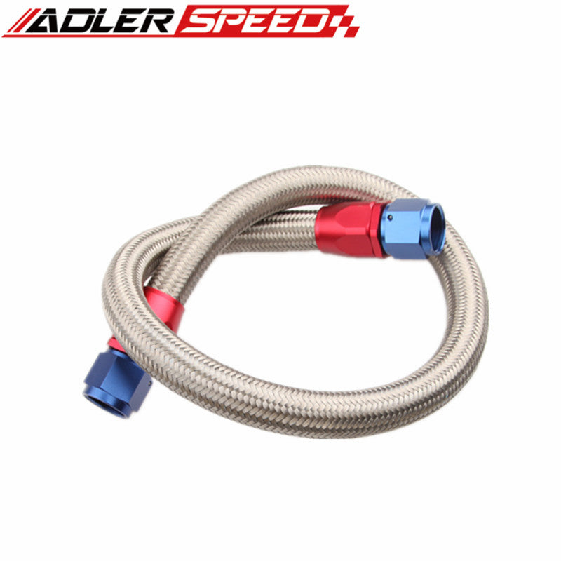 24" 6AN SS Braided Racing Performance Oil Fuel Coolant Line Hose Assembly