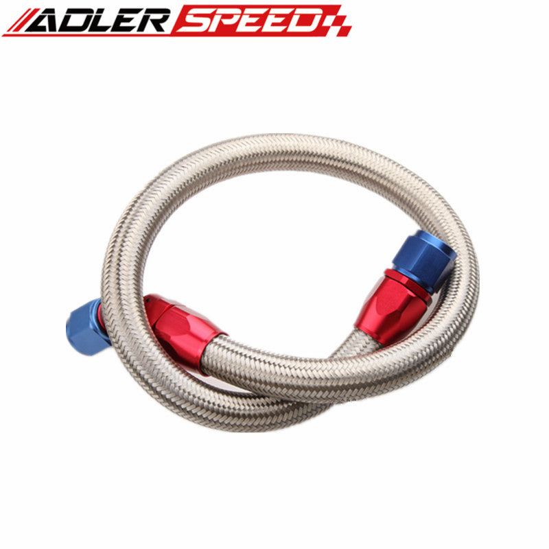 24" 45° 8AN SS Braided Racing Performance Oil Fuel Coolant Line Hose Assembly
