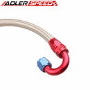 24" 90° 6AN SS Braided Racing Performance Oil Fuel Coolant Line Hose Assembly