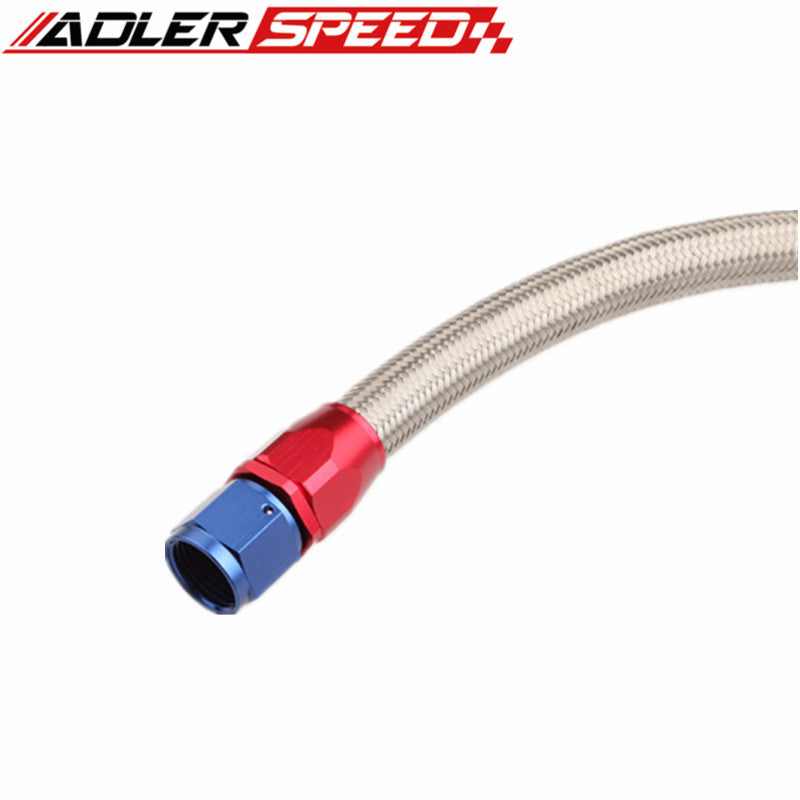 24" 90° 6AN SS Braided Racing Performance Oil Fuel Coolant Line Hose Assembly