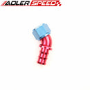 ADLERSPEED 12AN AN-12 45 Degree Push-Lock One Pieces Hose End Fitting Red/Blue