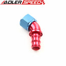 ADLERSPEED 12AN AN-12 45 Degree Push-Lock One Pieces Hose End Fitting Red/Blue