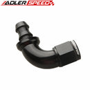6AN/ 8AN/ 10AN /AN12 90 Degree Push-Lock One Pieces Full Flow Hose End Fitting
