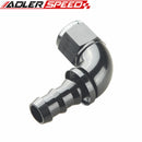 6AN/ 8AN/ 10AN /AN12 90 Degree Push-Lock One Pieces Full Flow Hose End Fitting