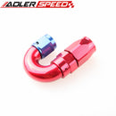 6AN AN-6 Swivel 180 Degree Hose End Fitting One Pieces Full Flow Red/Blue