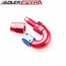 8AN AN-8 180 Degree Full Flow Aluminum Swivel Hose End Fitting One Piece Red-Blu