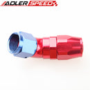 Aluminum Swivel 45 Degree 10AN AN10 AN-10 Hose End Red & Blue  /Black
