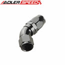 Aluminum Swivel 45 Degree 10AN AN10 AN-10 Hose End Red & Blue  /Black