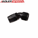 Uninterrupted Flow Swivel 45 Degree 4AN -4 AN 4AN AN4 Hose End Black
