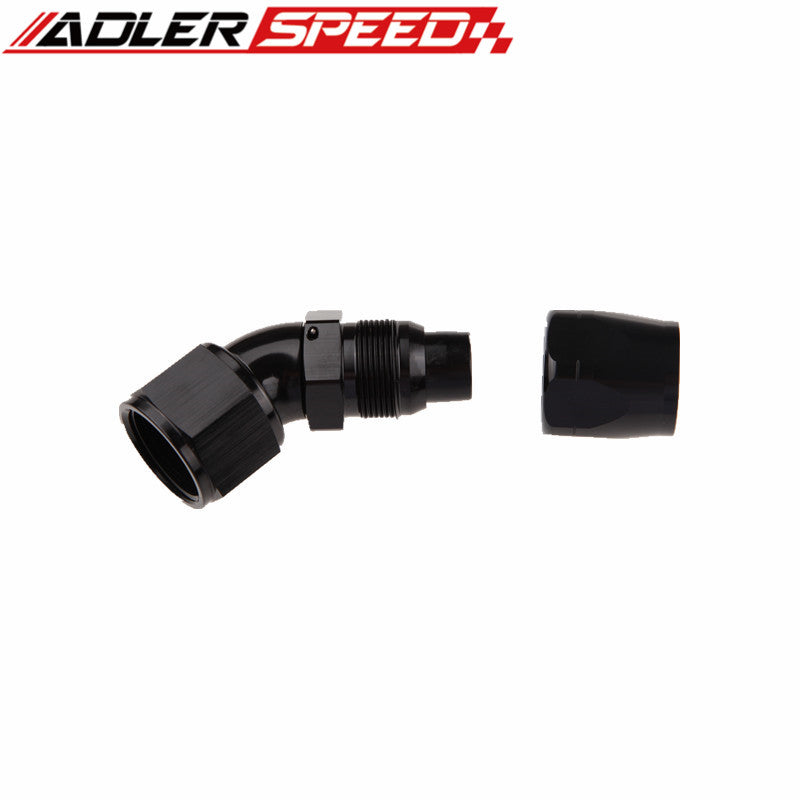 Aluminum Full Flow Swivel 45 Degree 12AN AN12 AN-12 Hose End Black /Red& Blue