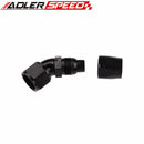 Uninterrupted Flow Swivel 45 Degree 4AN -4 AN 4AN AN4 Hose End Black