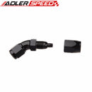 Uninterrupted Flow Swivel 45 Degree 4AN -4 AN 4AN AN4 Hose End Black