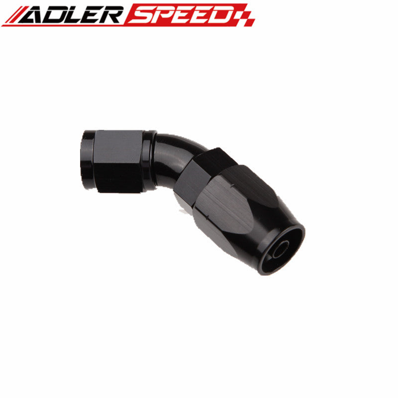 Full Flow Swivel 45 Degree 6AN AN6 AN-6 Hose End Black /Red& Blue