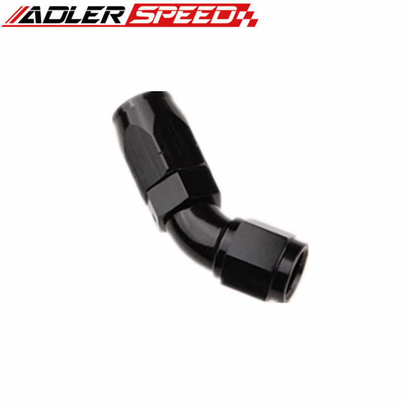 Full Flow Swivel 45 Degree 6AN AN6 AN-6 Hose End Black /Red& Blue