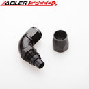 ADLER SPEED 90 Degree AN-12 Full Flow Swivel Hose End Fitting Aluminum Black/ Red&Blu