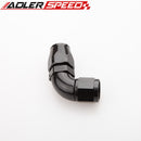 ADLER SPEED 90 Degree AN-12 Full Flow Swivel Hose End Fitting Aluminum Black/ Red&Blu