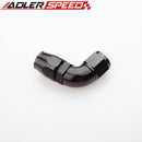 ADLER SPEED 90 Degree AN-12 Full Flow Swivel Hose End Fitting Aluminum Black/ Red&Blu