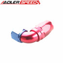 ADLER SPEED 90 Degree AN-12 Full Flow Swivel Hose End Fitting Aluminum Black/ Red&Blu