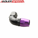 ADLERSPEED 90 Degree AN-10 Full Flow Swivel Hose End Fitting Aluminum Black/ Red& Blue/ Blk&Pur