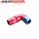 ADLERSPEED 90 Degree AN-10 Full Flow Swivel Hose End Fitting Aluminum Black/ Red& Blue/ Blk&Pur