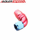 ADLERSPEED 90 Degree AN-10 Full Flow Swivel Hose End Fitting Aluminum Black/ Red& Blue/ Blk&Pur