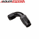 ADLER SPEED 90 Degree 4AN AN-4 Full Flow Swivel Hose End Fitting Aluminum Black/Red& Blue