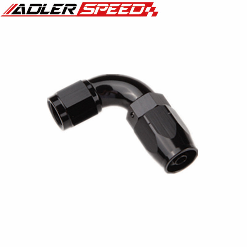 ADLERSPEED 90 Degree 8AN AN-8 Full Flow Swivel Hose End Fitting Aluminum Black/ Red & Blue
