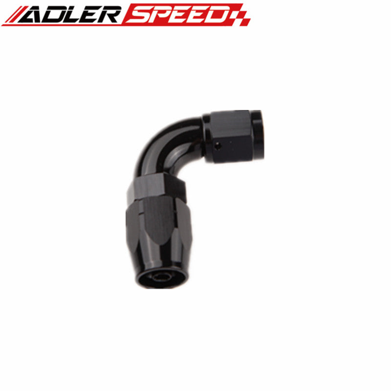 ADLERSPEED 90 Degree 8AN AN-8 Full Flow Swivel Hose End Fitting Aluminum Black/ Red & Blue